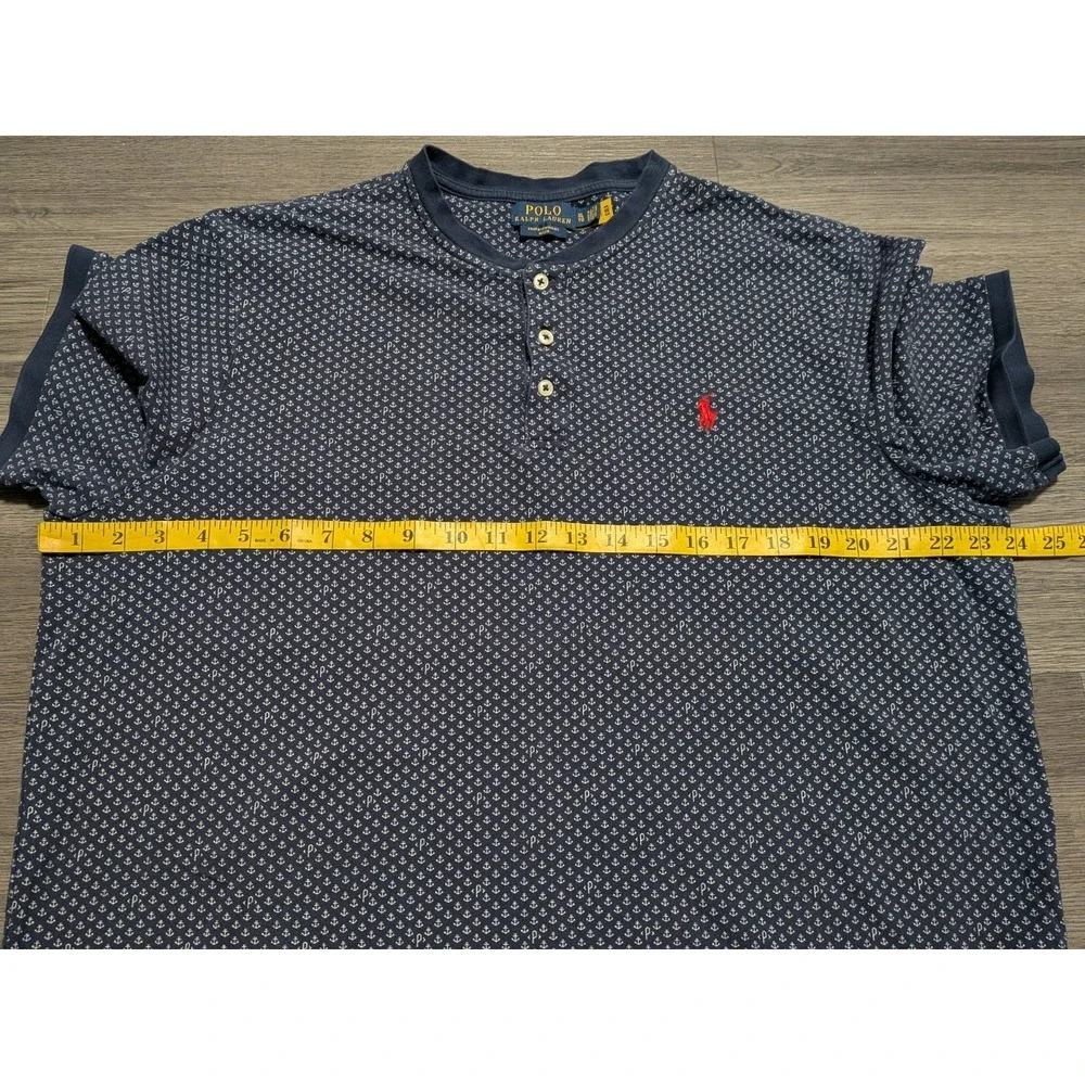Polo Ralph‎ Lauren Men's Navy Blue Anchor Featherweight Mesh Henley Size XL